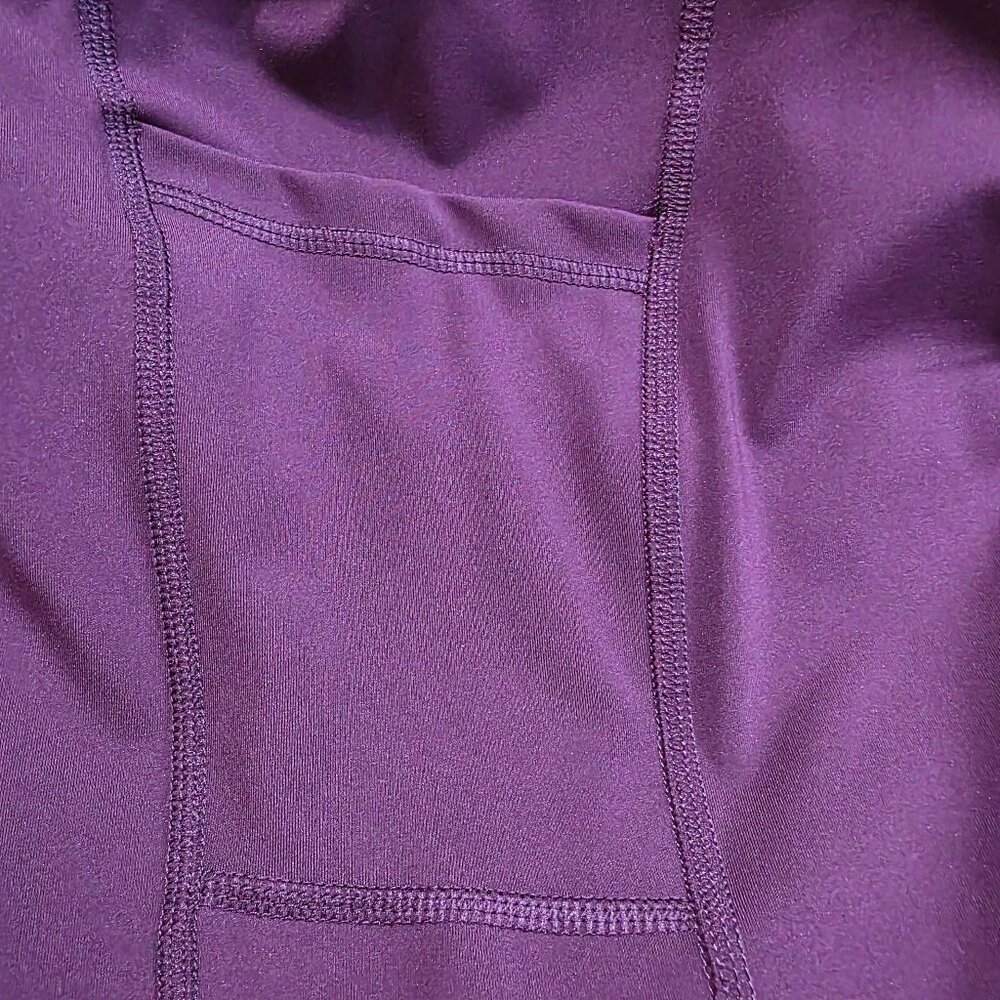 90 Degree By Reflex Leggings Women's Size S Side Pockets Full Length Purple - Picture 6 of 8